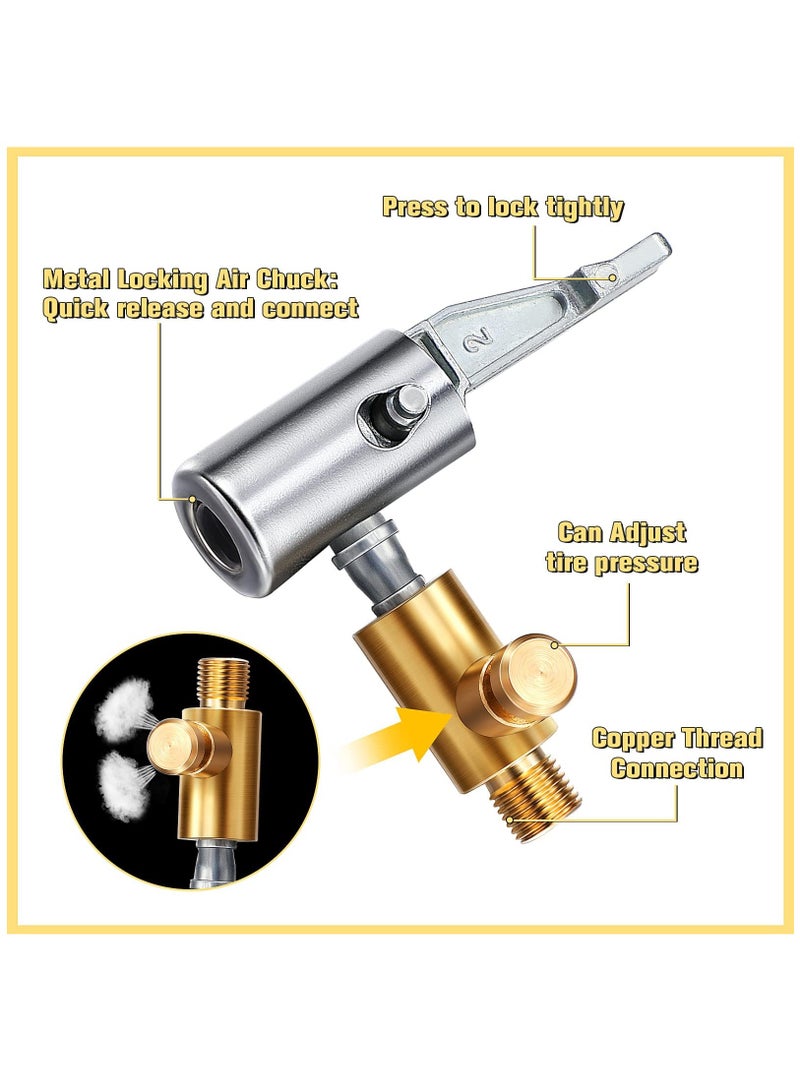 4 Pcs Tire Air Chuck Inflation Hose Adapter Air Chuck Lock, Hose Repair End with Barb Connector to Connect Portable Tire Inflation Head for Car Bike Pump Hose Repair - Image 5